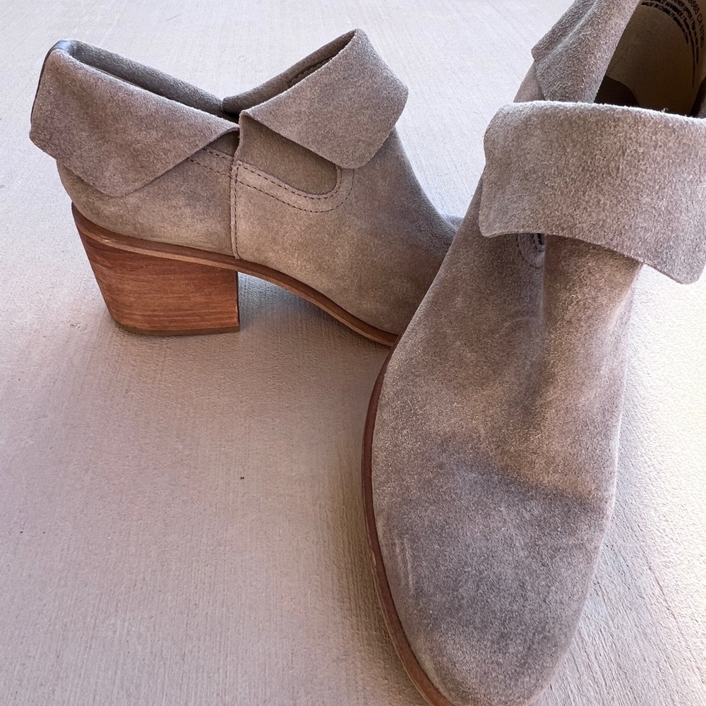 bp Suede Fold-Over Ankle Booties in Taupe - Picture 2 of 6